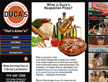 Tablet Screenshot of ducaspizza.com